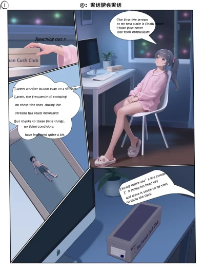 Stepping on the inside of the girl's shoe
